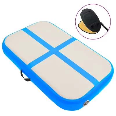 VIDAXL Tapis gonflable de gymnastique avec pompe 60x100x10 cm PVC Bleu