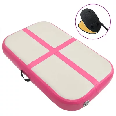 BUSSANDRI Tapis gonflable de gymnastique avec pompe 60x100x15 cm PVC Rose