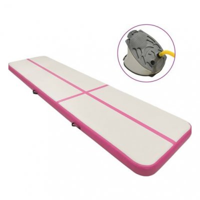 VIDAXL Tapis gonflable de gymnastique avec pompe 800x100x20cm PVC Rose