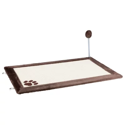 TRIXIE Tapis Griffoir Avec Bords Peluche, Brun Fonc&eacute; - 4323 - Mon Animalerie