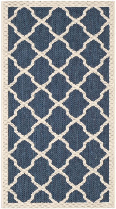 SAFAVIEH Tapis interieur & exterieur en bleu marine & beige, 122 x 170 cm