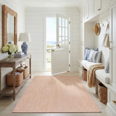 SAFAVIEH Tapis interieur / exterieur en naturel & cr&egrave;me, 122 x 170 cm
