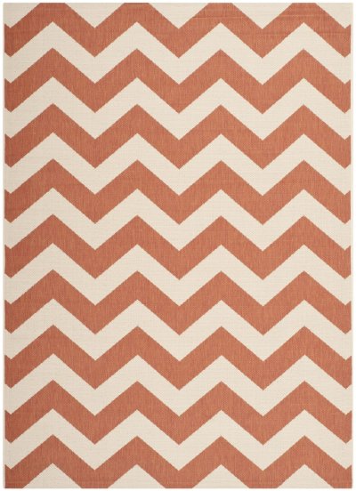 SAFAVIEH Tapis interieur & exterieur en terracotta & beige, 160 x 231 cm