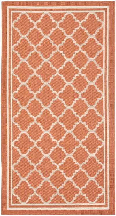 SAFAVIEH Tapis interieur & exterieur en terracotta & bone, 122 x 170 cm