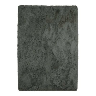 THEDECOFACTORY Tapis lavable &agrave; base fine et souple extra doux gris fonc&eacute; 225x340
