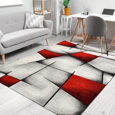 UNAMOURDETAPIS Tapis moderne - 60x110 cm - BRILLANCE ULTIMATE Rouge - Polypropyl&egrave;ne - UN AMOUR DE TAPIS