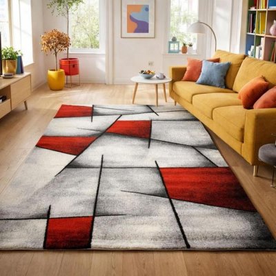 UNAMOURDETAPIS Tapis moderne - 80x150 cm - BRILLANCE ULTIMATE Rouge - Polypropyl&egrave;ne - UN AMOUR DE TAPIS