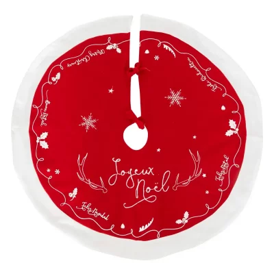FEERIC LIGHTS & CHRISTMAS Tapis pour Sapin Traineau 90cm Rouge & Blanc
