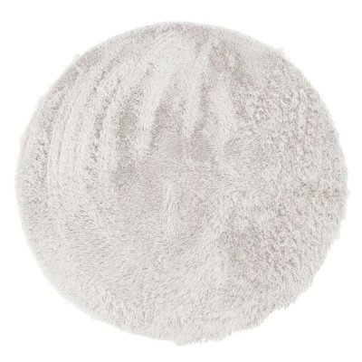 THEDECOFACTORY Tapis Rond &agrave; Poils Longs Extra-Doux, 160cm Diam&egrave;tre, Blanc