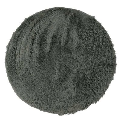 THEDECOFACTORY Tapis Rond &agrave; Poils Longs Extra-Doux, 160cm Diam&egrave;tre, Gris Fonc&eacute;