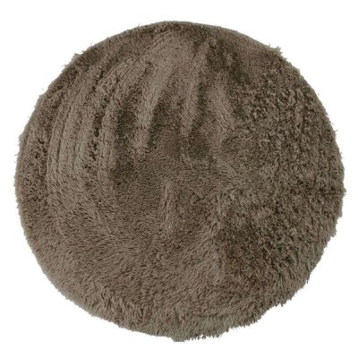 THEDECOFACTORY Tapis Rond &agrave; Poils Longs Extra-Doux, 160cm Diam&egrave;tre, Taupe