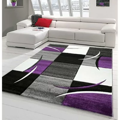 UNAMOURDETAPIS Tapis Salon 160x230 Tiss&eacute; Violet Rectangle Motif G&eacute;om&eacute;trique Di 65