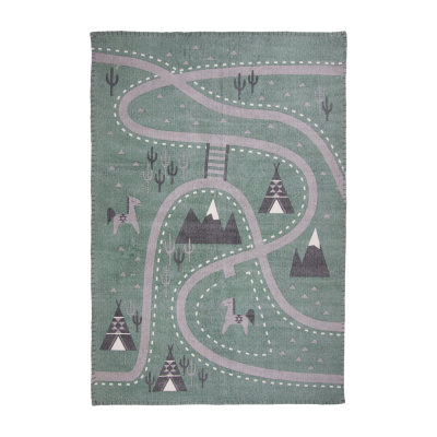 NATTIOT Tapis vert 140 x 100 cm Little Western - 