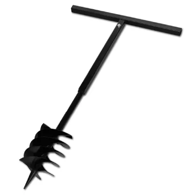 VIDAXL Tari&egrave;re de Sol avec M&egrave;che de Tari&egrave;re Acier Noir 180 mm - 