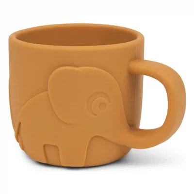 DONE BY DEER Tasse B&eacute;b&eacute; En Silicone Peekaboo Elphee Mustard - 