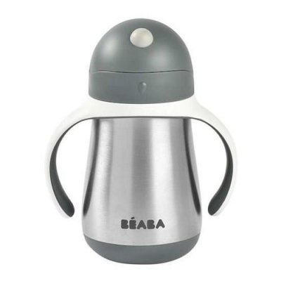 BEABA Tasse Paille Inox 250 Ml - Vert Sauge - 