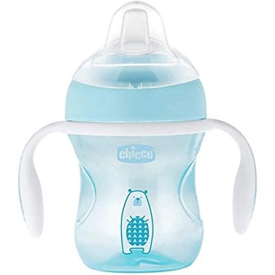 CHICCO Tasse Transition Bec Souple Silicone - X1 - Bleu - 4m+ - 