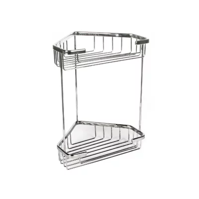 TATAY  Krom Corner 2 Heights 20x15x27 Cm Shower Basket Argent&eacute;