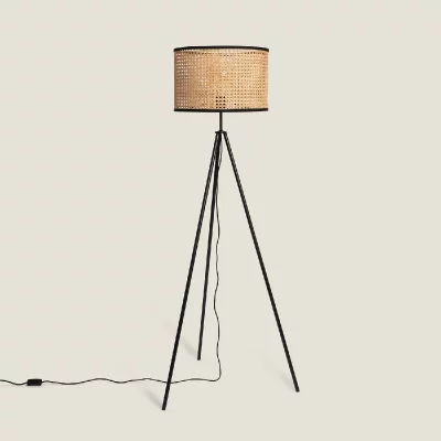 LEDKIA TechBrey Lampadaire Rotin Huela Naturel