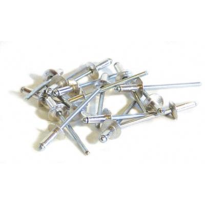 GENERIQUE Techman - 500 rivets alu / acier t&ecirc;te plate &Oslash; 4 x 10 mm