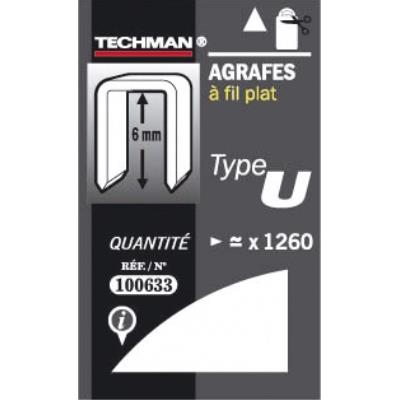 TECHMAN  - Agrafes 6 mm - type U