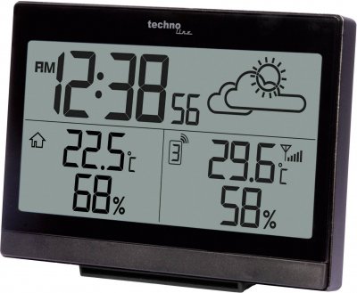 TECHNOLINE Techno Line - Station m&eacute;t&eacute;o radiopilot&eacute;e ws 9252 noir - noir