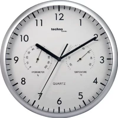 Techno Line WT 650 &agrave; quartz Horloge murale 26 cm argent