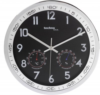 Techno Line WT 7981 &agrave; quartz Horloge murale 300 mm x 5 cm chrome