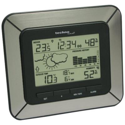 GENERIQUE Technoline Ws 9273-It Station M&eacute;t&eacute;o Avec Horloge Noir/Aluminium