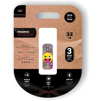 TECH ONE TECH TechOneTech Cl&eacute; USB Tech Emoji Gui&ntilde;o M&eacute;moire USB 2.0 32 Go