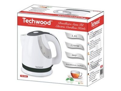 TECHWOOD  TB-1626 - Bouilloire - 1.6 litres - 2.2 kWatt - blanc et noir