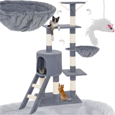 TECTAKE  Arbre &agrave; chat DOMINIQUE 142 cm - gris