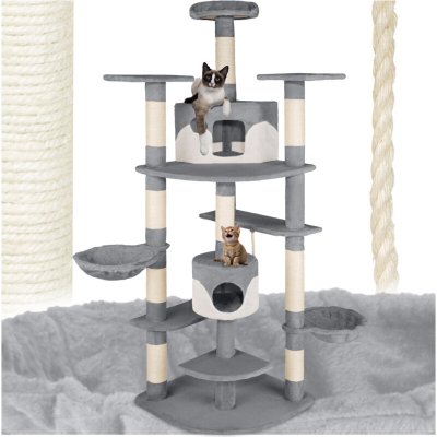 TECTAKE  Arbre &agrave; Chat FIPPI 201 cm - gris/blanc