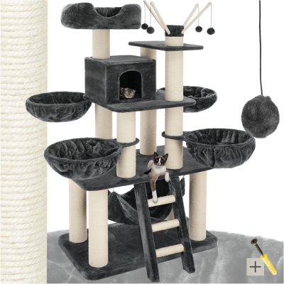 TECTAKE  Arbre &agrave; chat GISMO 195 cm - gris/blanc