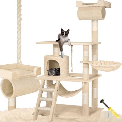 TECTAKE  Arbre &agrave; Chat STOKELEY 141 cm - beige