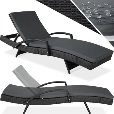 TECTAKE  Bain de soleil OCEANE 5 positions cadre en aluminium - noir