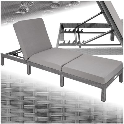 TECTAKE  bain de soleil sofia 5 positions - gris 402308