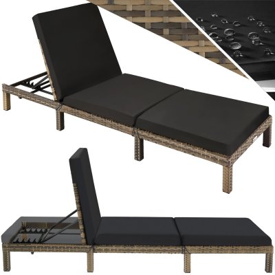 TECTAKE  bain de soleil sofia 5 positions - marron naturel 403686