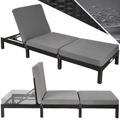 TECTAKE  bain de soleil sofia 5 positions - noir 402307