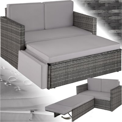 TECTAKE  canap&eacute; de jardin corfou modulable - gris 403884