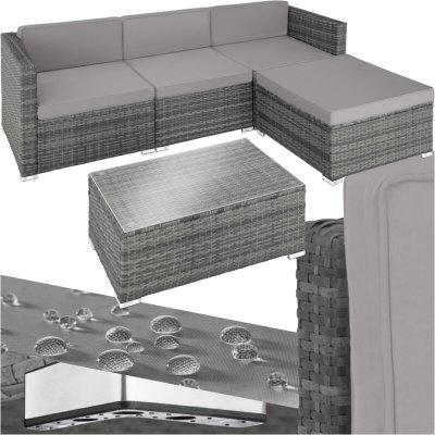 TECTAKE  canap&eacute; de jardin florence 4 places - gris 403827
