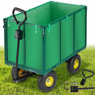TECTAKE  Chariot de Jardin + B&acirc;che Charge Maximum 544 Kg Vert