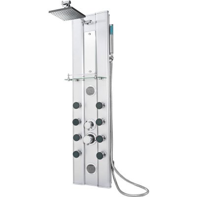 TECTAKE  colonne de douche aluminium 8 jets de massage 402117