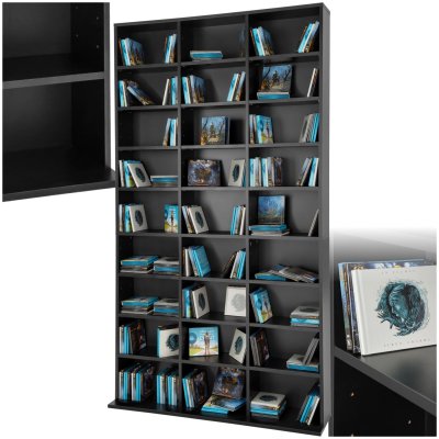 Tectake &eacute;tag&egrave;re biblioth&egrave;que christel 180x102x23,5cm - noir 401704