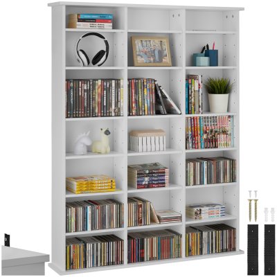 Tectake &Eacute;tag&egrave;re biblioth&egrave;que Stevie 105,5x19x136,5cm - blanc mat