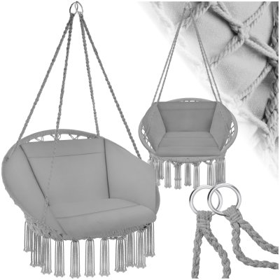 TECTAKE  fauteuil suspendu grazia - gris 403204