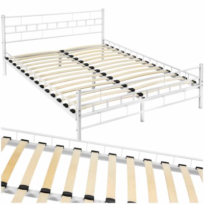 TECTAKE  lit design moderne avec sommier - 200 x 140 cm - blanc 401721