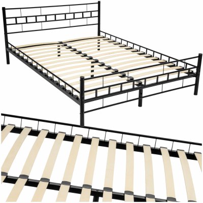 TECTAKE  lit design moderne avec sommier - 200 x 140 cm - noir 401719