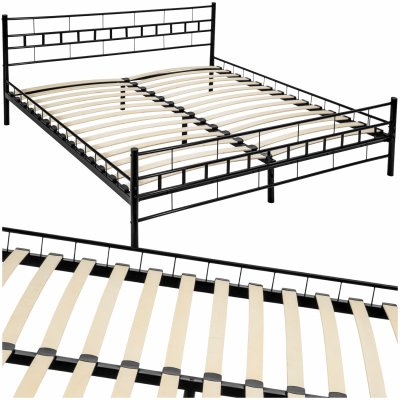 TECTAKE  lit design moderne avec sommier - 200 x 180 cm - noir 401720