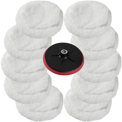 NO BRAND TecTake Lot de 10 peaux de polissage 220 mm + 1 disque de polissage Auto 180 mm